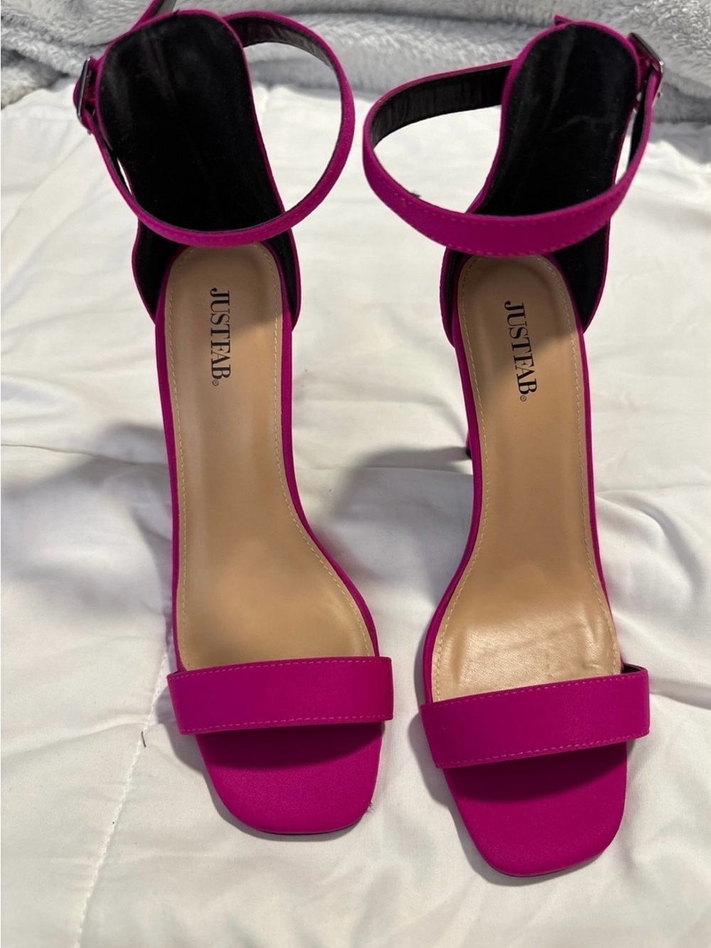 JustFab Bright Fuchsia Ankle-Strap Heels